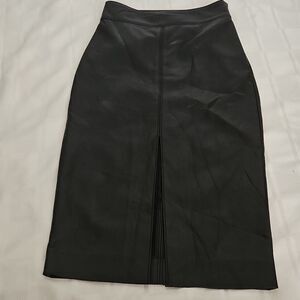 Babaton Black Midi Pencil Skirt with Slit